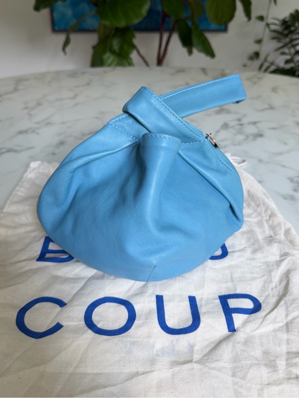 Clare V Chou Chou Bag in Sky Blue Double Sided Italian Nappa Leather